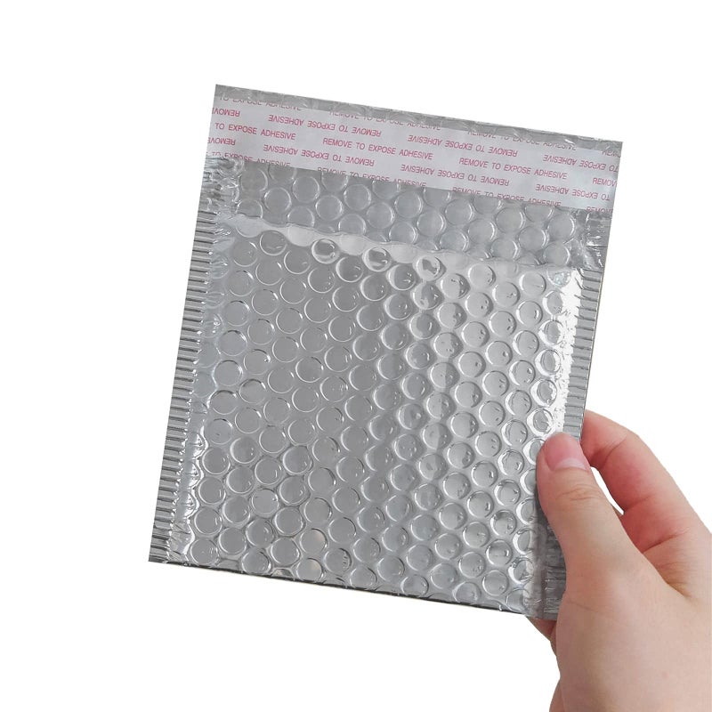 HOSL Bubble Mailer 5.2x5.2"(Inner) Shipping Envelopes 20 Pack Padded Envelopes for Mailing Shipping Packaging small Business Waterproof Package Bags Bulk (Silver) - Image 4